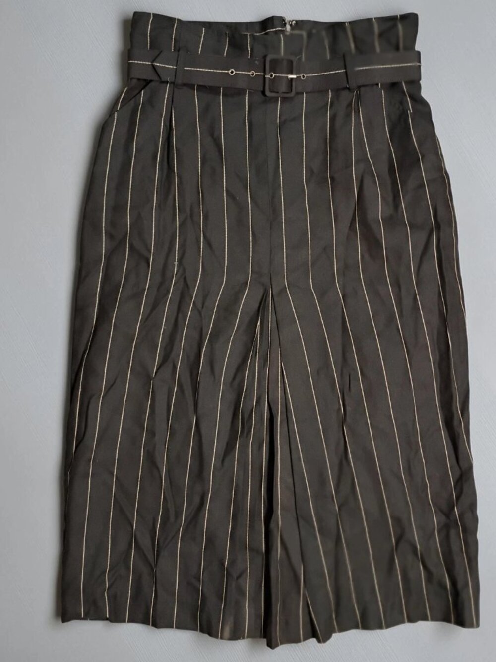 Vintage 80s Moods by Krizia Womens Business Casual Skirt Black Size 14 Stripes